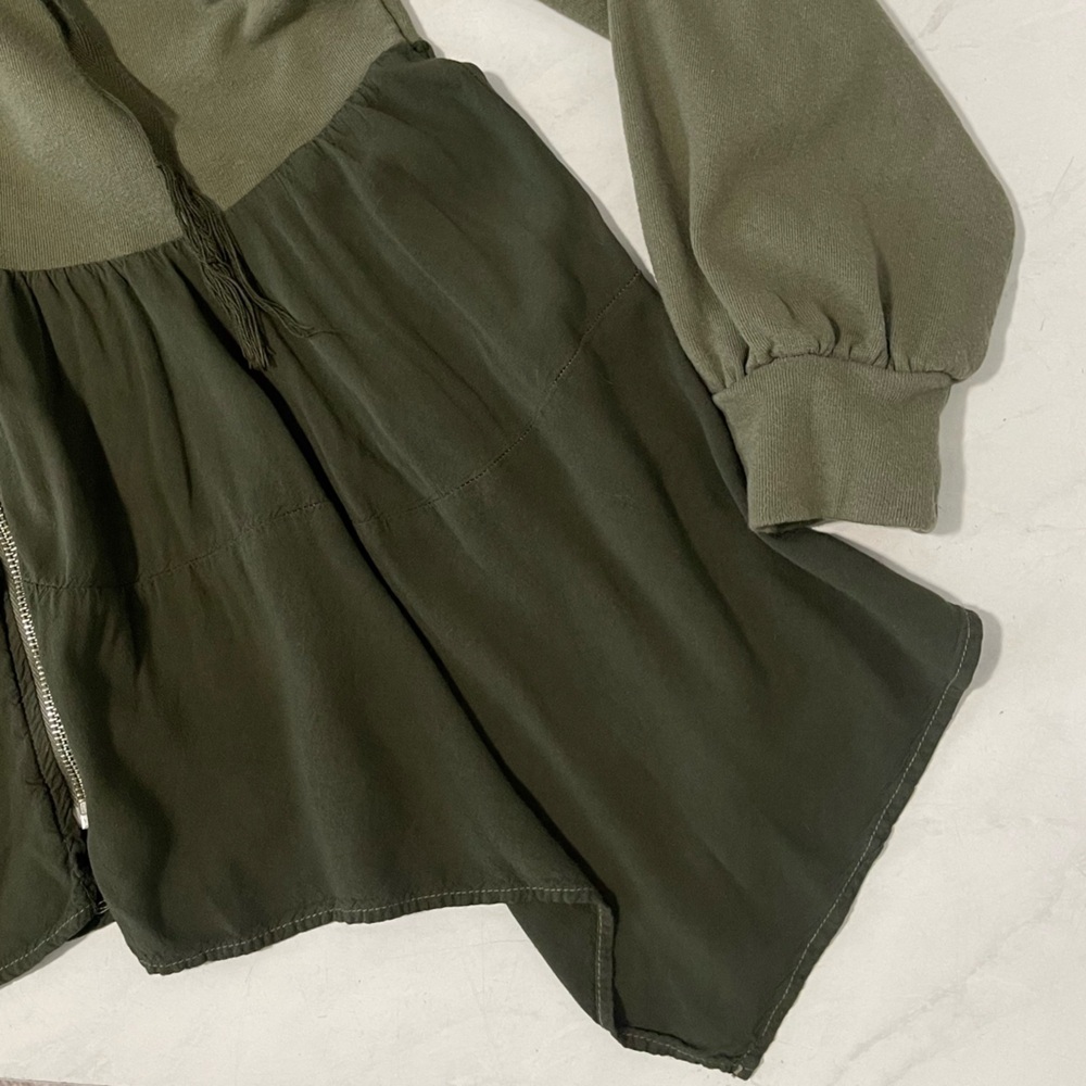 Anthropologie T.la Olive Green Lavande Tunic Full Zip Hoodie Size XS - Picture 6 of 7